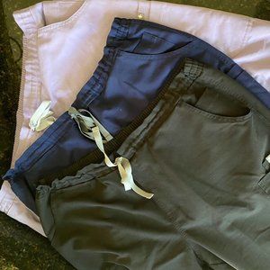Figs Yola-XL-Navy/Lavender Dew (All Scrunchy waistband)